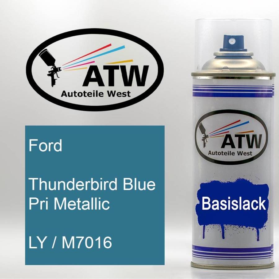 Ford, Thunderbird Blue Pri Metallic, LY / M7016: 400ml Sprühdose, von ATW Autoteile West.